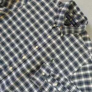 Ralph Lauren Custom Fit Plaid Button‎ Down Shirt Men XL Green Blue Casual